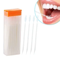 50pcs floss sticks adults interdental brushes clean between teeth floss brushes toothpick toothbrush dental oral care tool