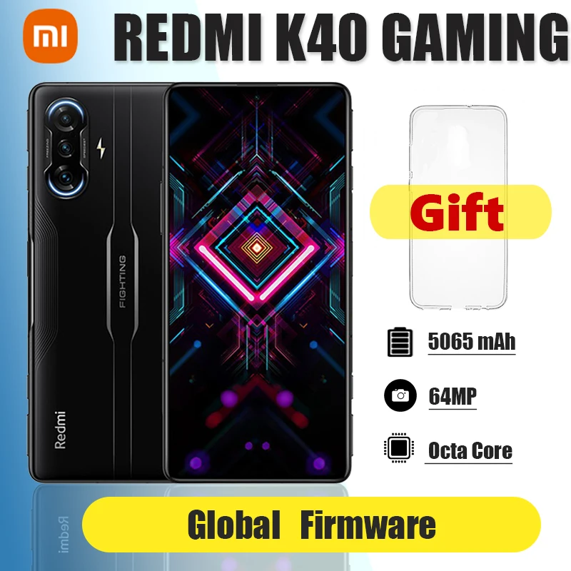 Original Cellphone Xiaomi Redmi K40 Gaming Smartphone, Android 11 MIUI 12.5 Octa Core Global ROM 67W Fast Charging