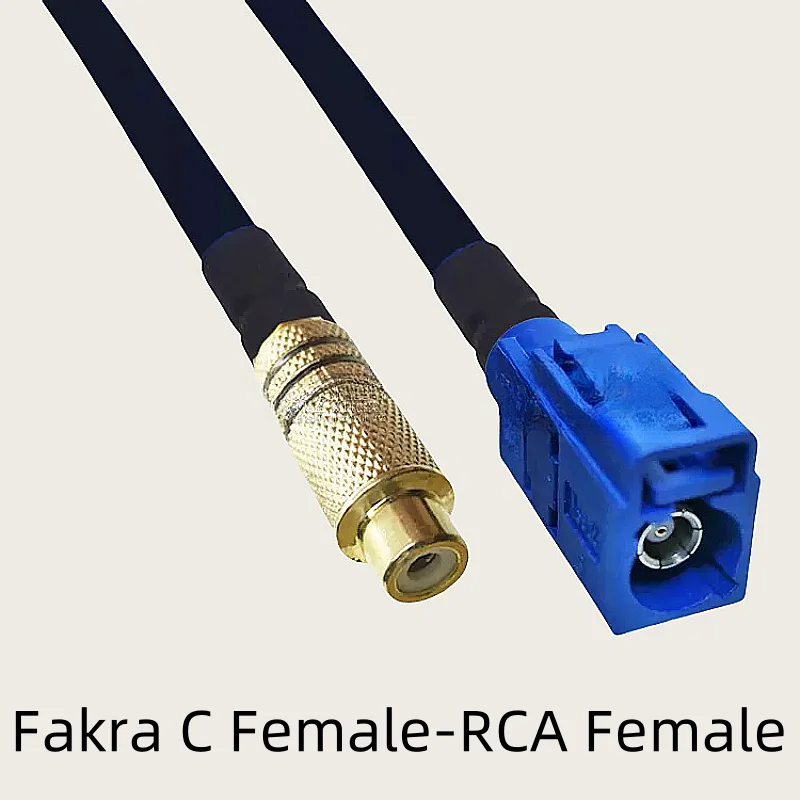 Кабель подключения FAKRA C-RCA Папа-мама синий к видео AV Lotus Head Car FM Bluetooth GPS навигация