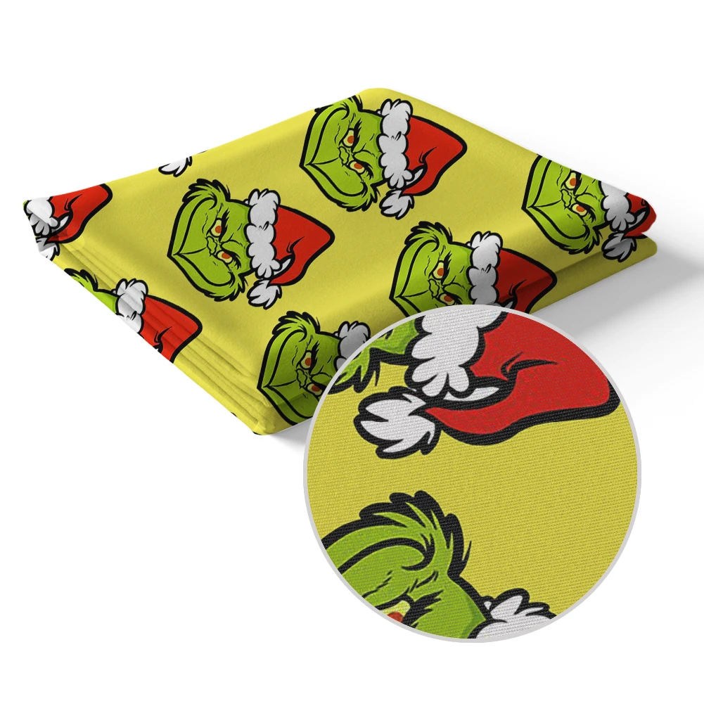 

Cartoon Character Printed Peach Skin Microfiber Christmas Themed for Sewing Quilting Fabric Needlework Material DIY 50*145CM