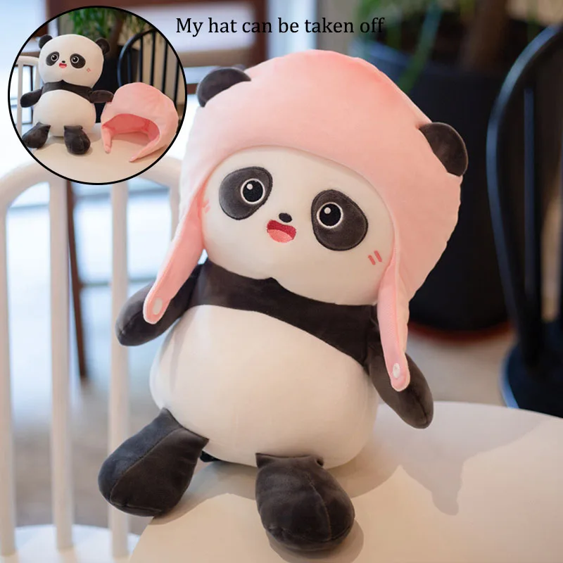 

2022 25/35 см Kawaii фрукты головной убор панда кукла плюшевая игрушка мягкая подушка в виде животного для взрослых и детей подарок на день рождени...
