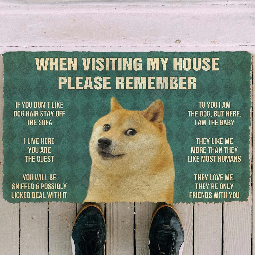 

3D, пожалуйста, помните о правилах домов, персонализированный дверной коврик, 3D напечатанный внутренний наружный дверной коврик, нескользящ...