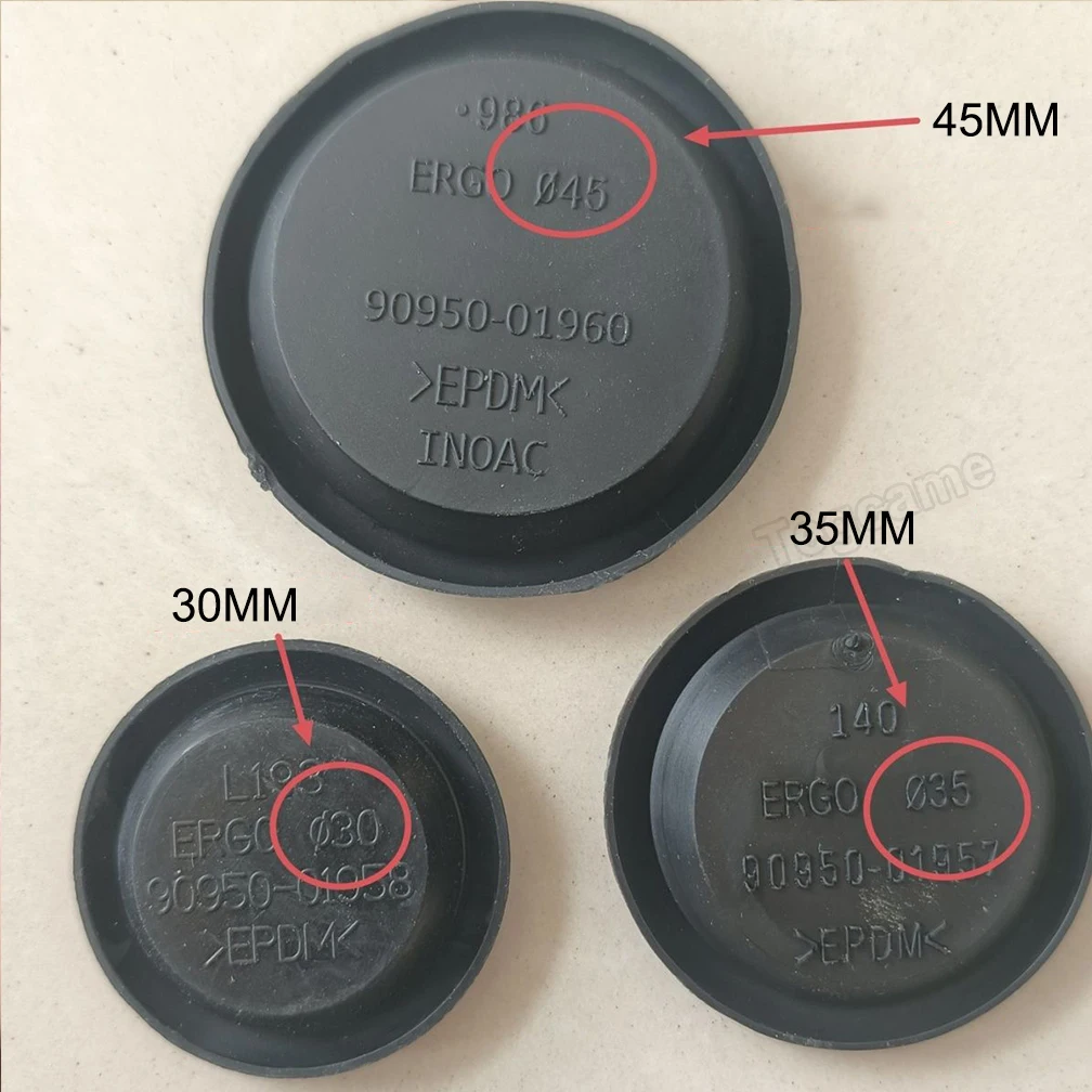 

2 шт. для Toyota Corolla Camry Lexus RX350 30/35/45 мм водонепроницаемая и пыленепроницаемая резиновая прокладка, заглушка отверстия на багажник запасного цвета