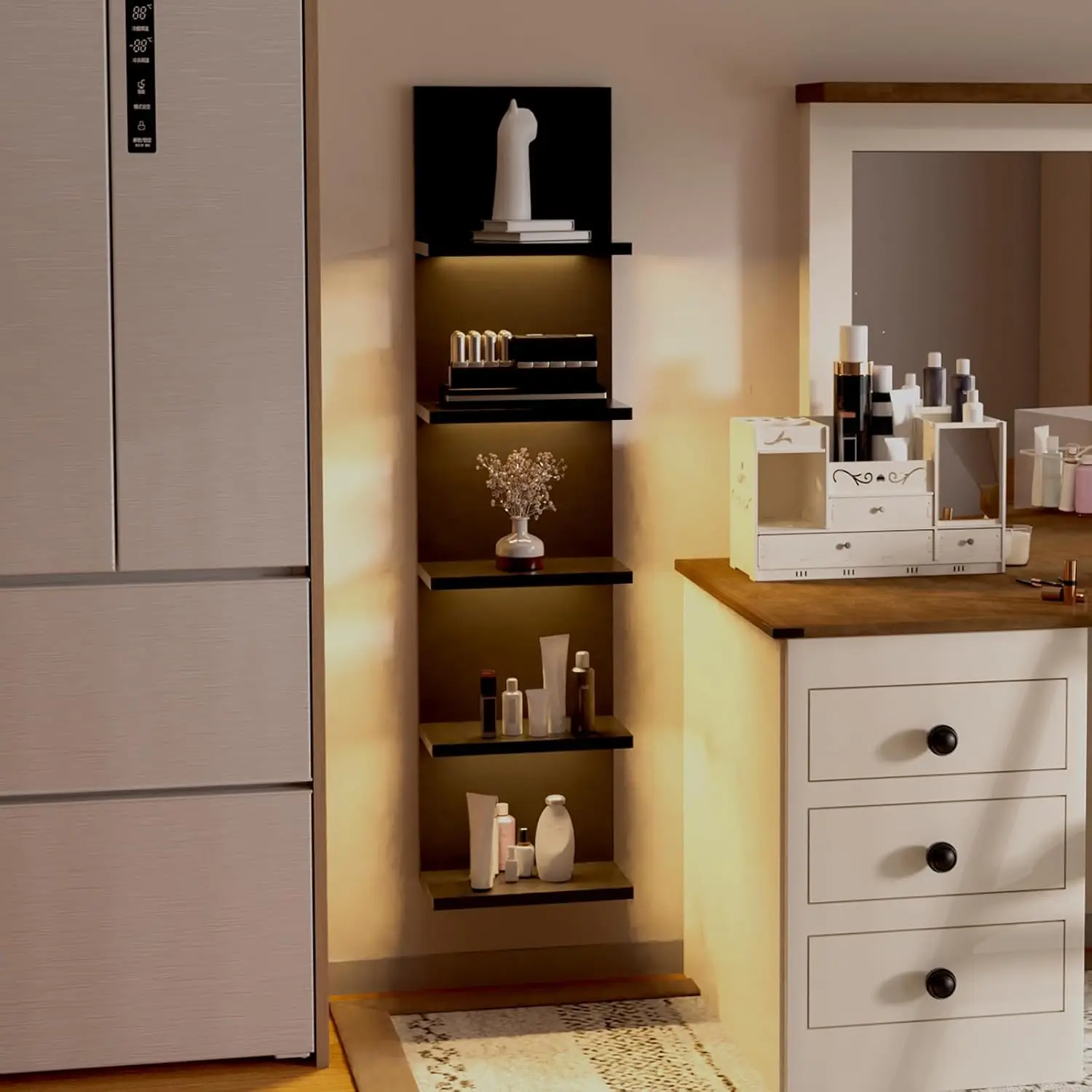 Настенный блок настенная Вертикальная полка с фотоэлементами Современная