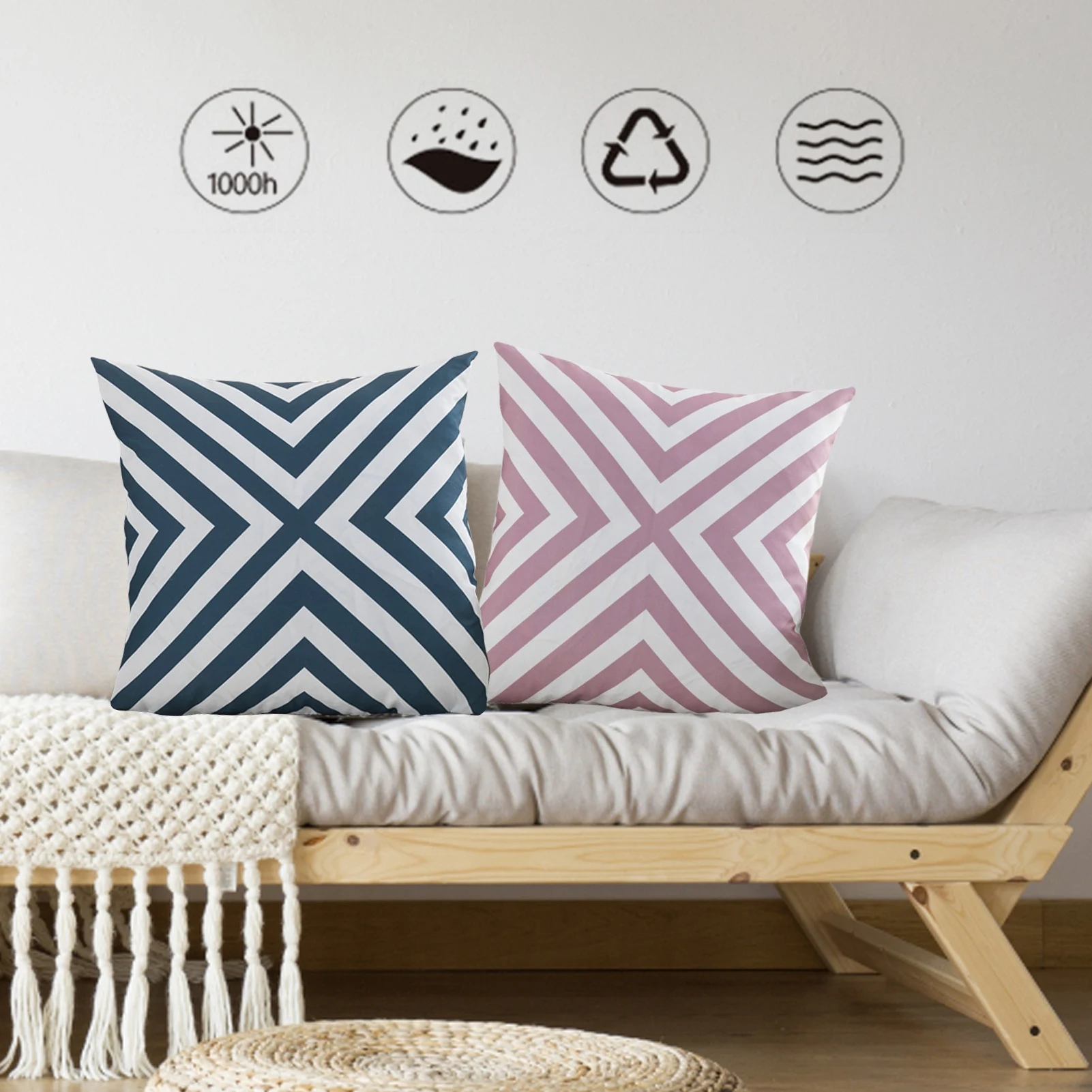 

Outdoor Waterproof Cushion Cover Decorative Pillowcase 45x45 Polyester Geometric Pillow Cover Sofa Cushions Throw Pillows Cover