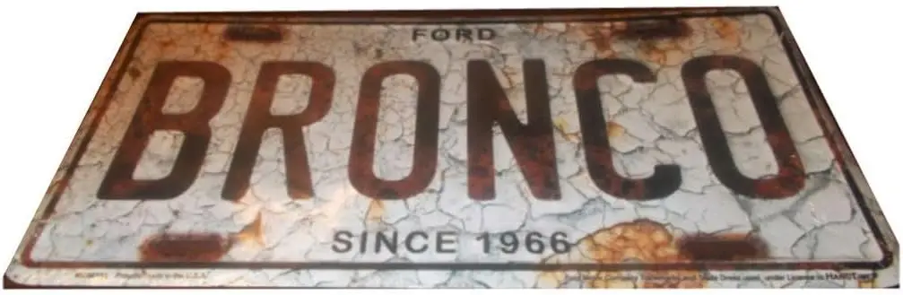 

Металлическая вывеска Bronco 12x6 дюймов