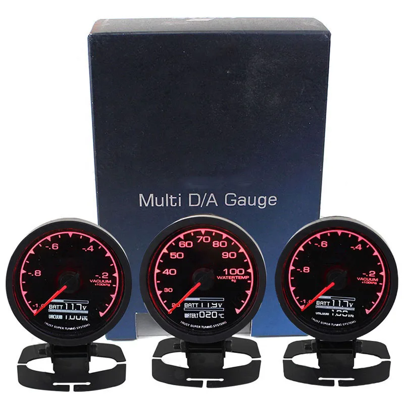 

LCD Multi D/A Car Voltage Tachometer Vacuum Gauge EGT Meter Oil Press Pressure Water Temp Temperature Turbo