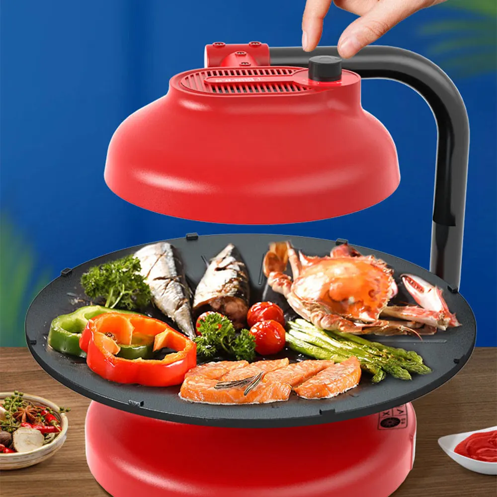 Electric Grill Household Rotary Electric Oven Smokeless Barbecue Machine Infrared Cooking Plate Split And Detachable LY-005A