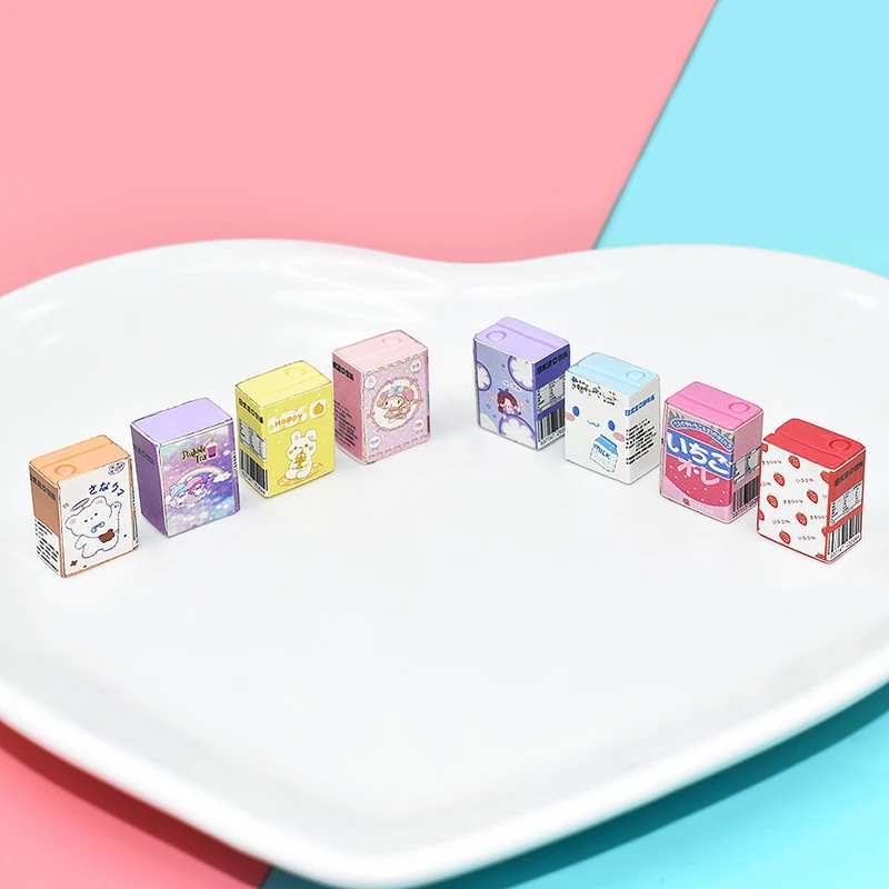 

10Pcs 1:12 Dollhouse Home Furnishings Milk Box Beverage Bottle DIY Accessories
