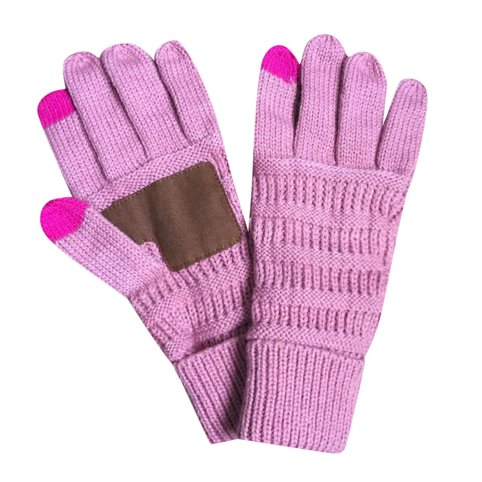 

Женские теплые зимние перчатки, эластичные вязаные варежки, перчатки с закрытыми пальцами, женские вязаные крючком перчатки для сенсорного экрана, зимние аксессуары для велоспорта
