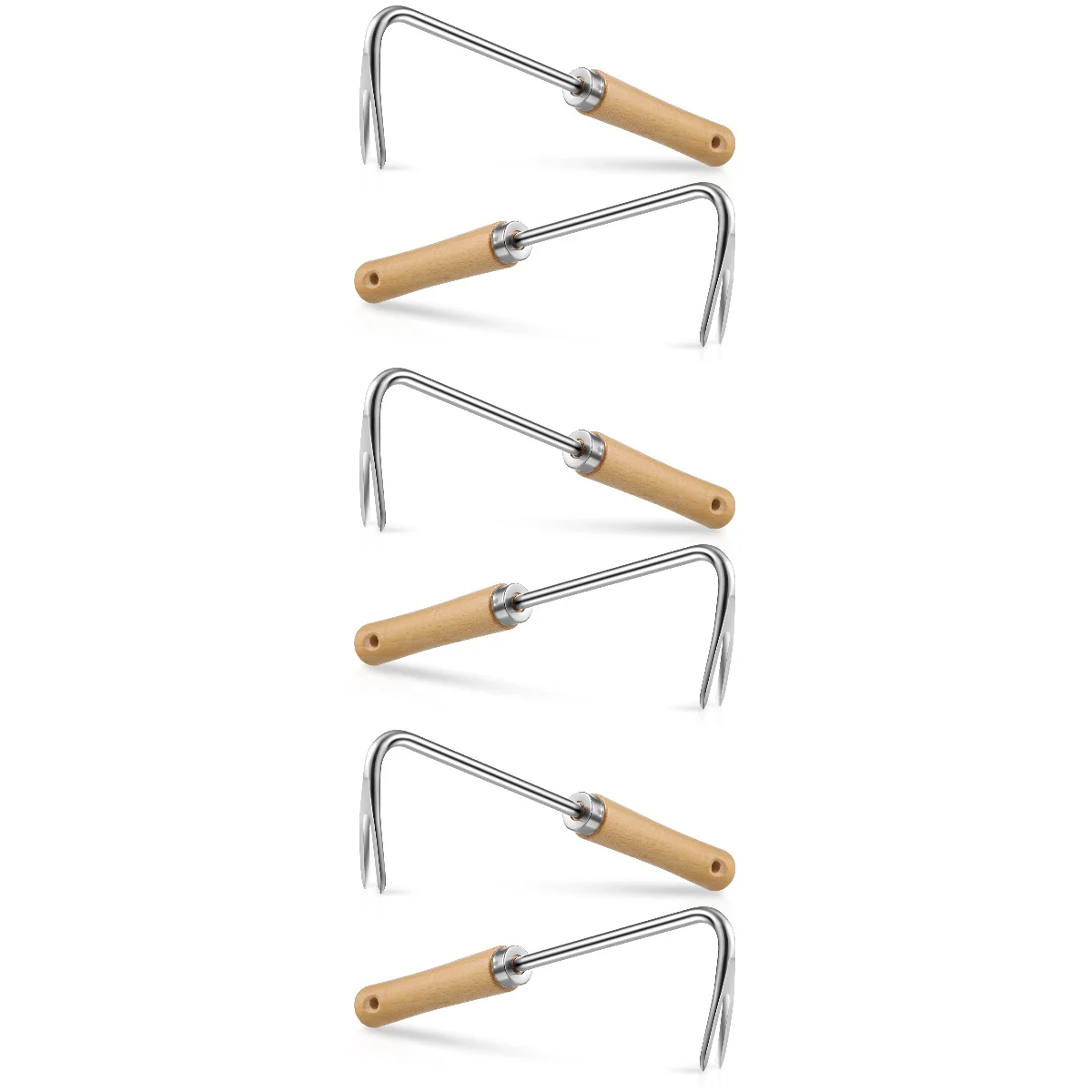

6 Pcs Wood Handle Premium Stainless Steel Hand Weeder Weeder Puller Tool Weeder Puller Hook Weeder