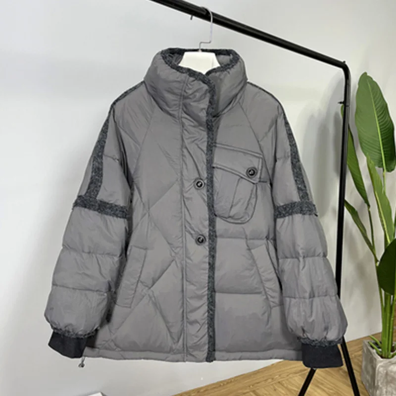 2022 Autumn Winter New Down Jacket Women's Short White Duck Down Coats Loose Niche Design Versatile Temperament Warm Parkas