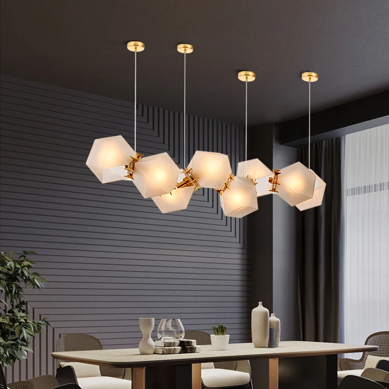 

Postmodern Glass Ball LED Chandelier Nordic Home Decoration Club Front Desk Hanging Light Office Restaurant Ceiling Chandelier