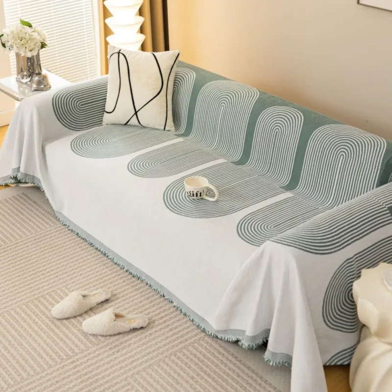 Чехол для дивана с кольцом плед-одеяло гостиной 2024 современное трехместное