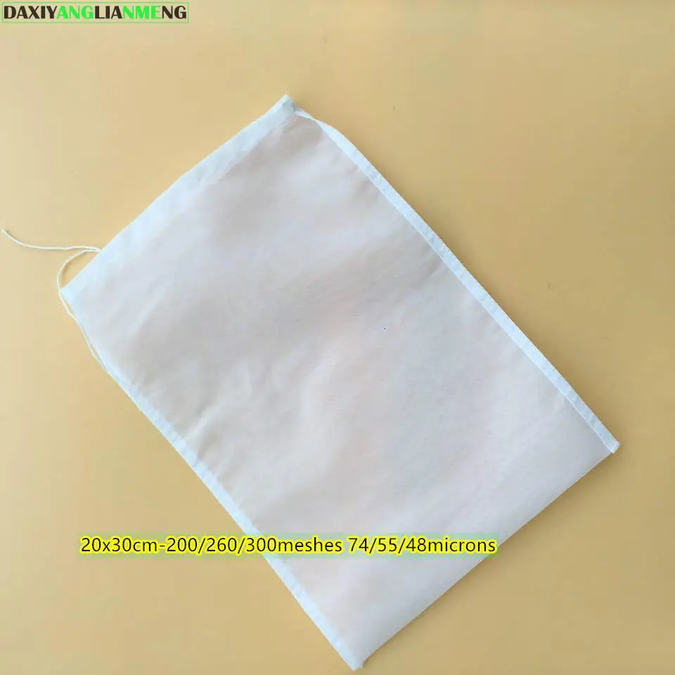 

10 шт./лот-20x30 см-200/260/300 сетки 74/55/48 микрон, мешки для фильтров фруктового сока, кофе, вина, нейлоновые мешки для фильтров для жидкости, мешки для...