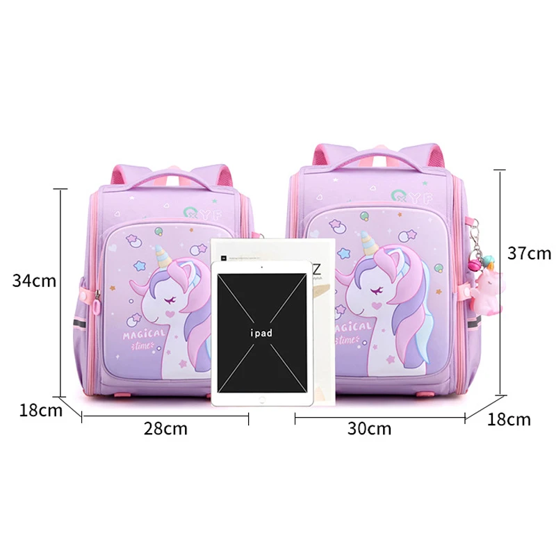 Drop Shipping School Bags Child Pink Unicorn Backpacks Kindergarten Student Cute Girls Children's Schoolbag Waterproof Kid