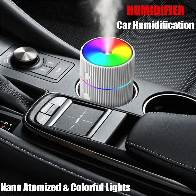 

220ML Mini Car Air Humidifier USB Ultrasonic Essential Oil Diffuser Smart Purifier Home Aroma Anion Mist Maker LED Night Light
