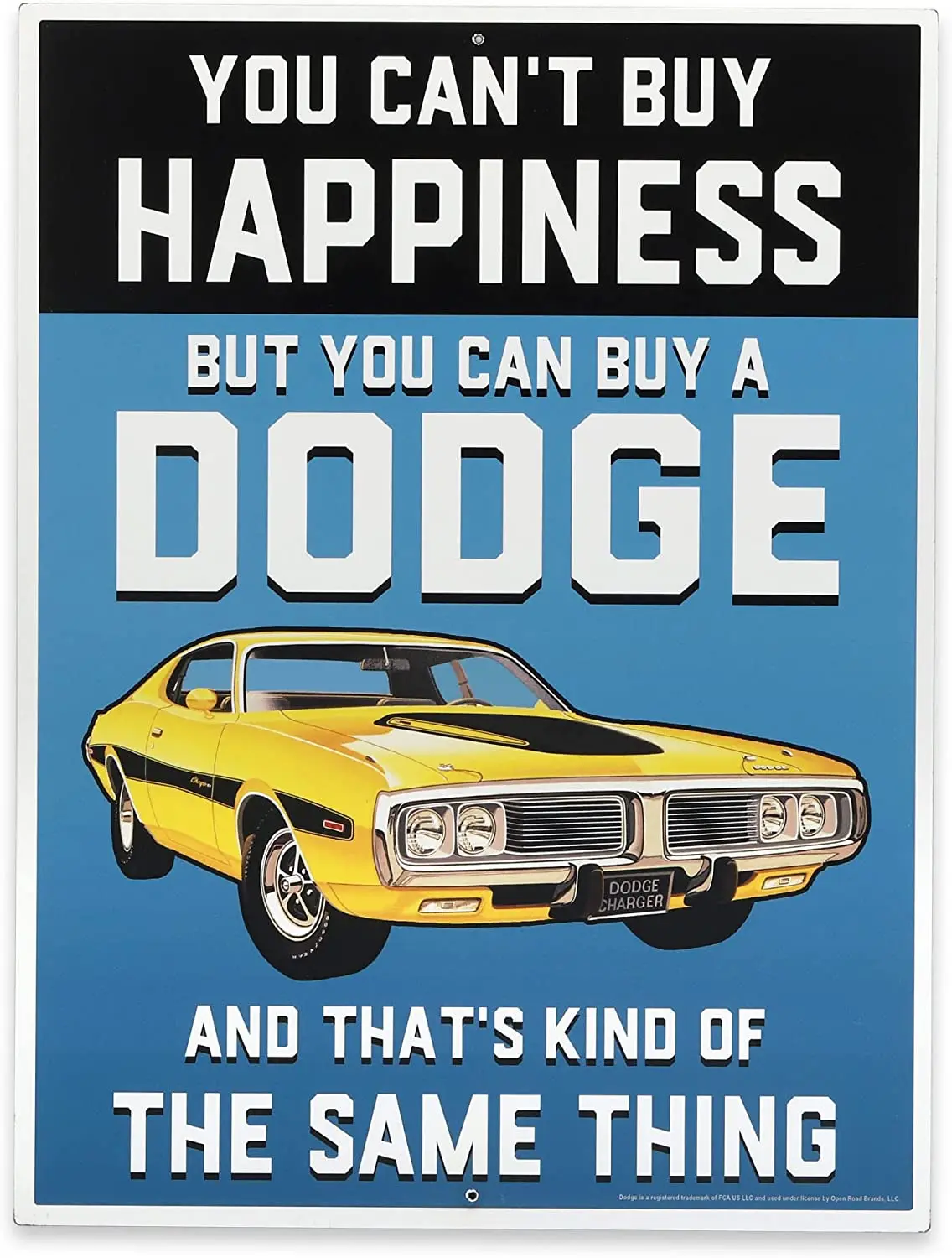

Dodge Metal Sign - Can't Buy Happiness But You Can Buy a Dodge - Funny Dodge Sign for Garage, Shop or Man Cave