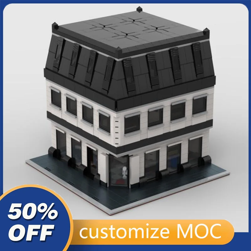 

2061PCS Customized MOC Modular Modern Hotel street view Model Building Blocks Bricks Children birthday toys Christmas gifts
