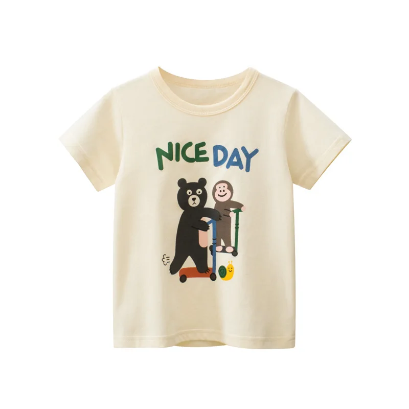 Boy Summer Short Sleeve T-Shirts Girl Casual Cartoon Tee Shirt Toddler CrewNeck Top Kids Wear Fashion Children Clothing