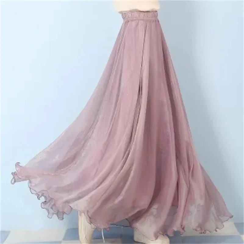 Высококачественные двухслойные юбки на весну и лето эластичная юбка с высокой