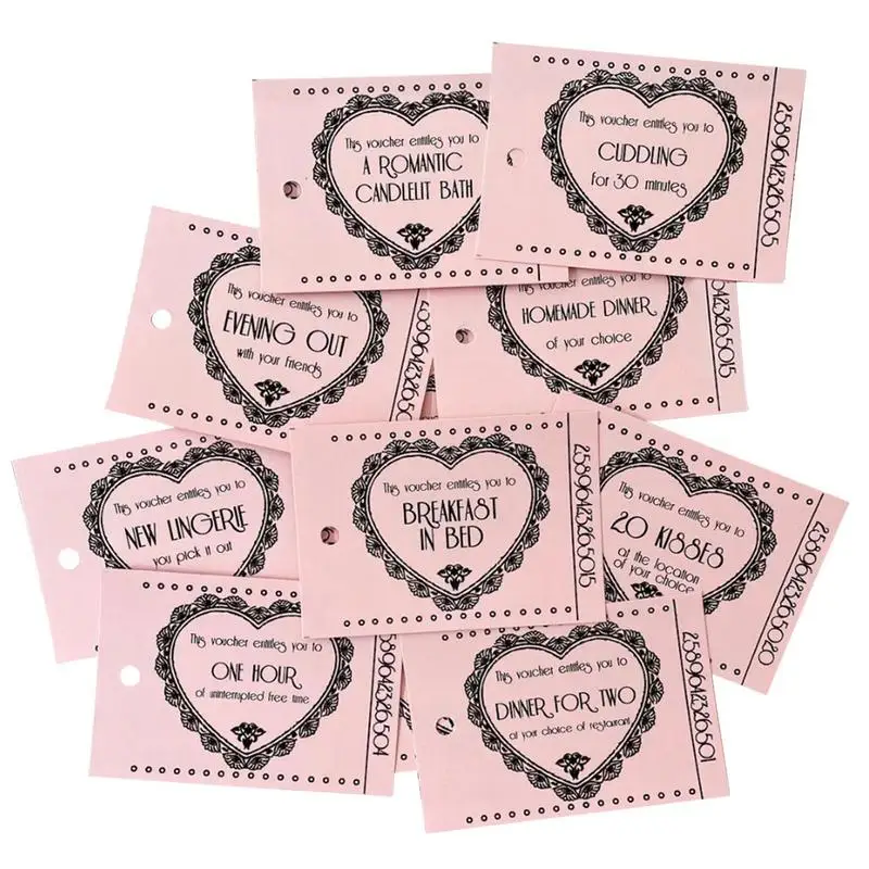 Любовные купоны для него, записываемые купоны для бойфренда, творческие идеи, романтические подарки на день святого Валентина для мужа, жены