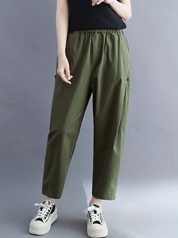 Женские повседневные шаровары Новое поступление 2022 однотонные универсальные