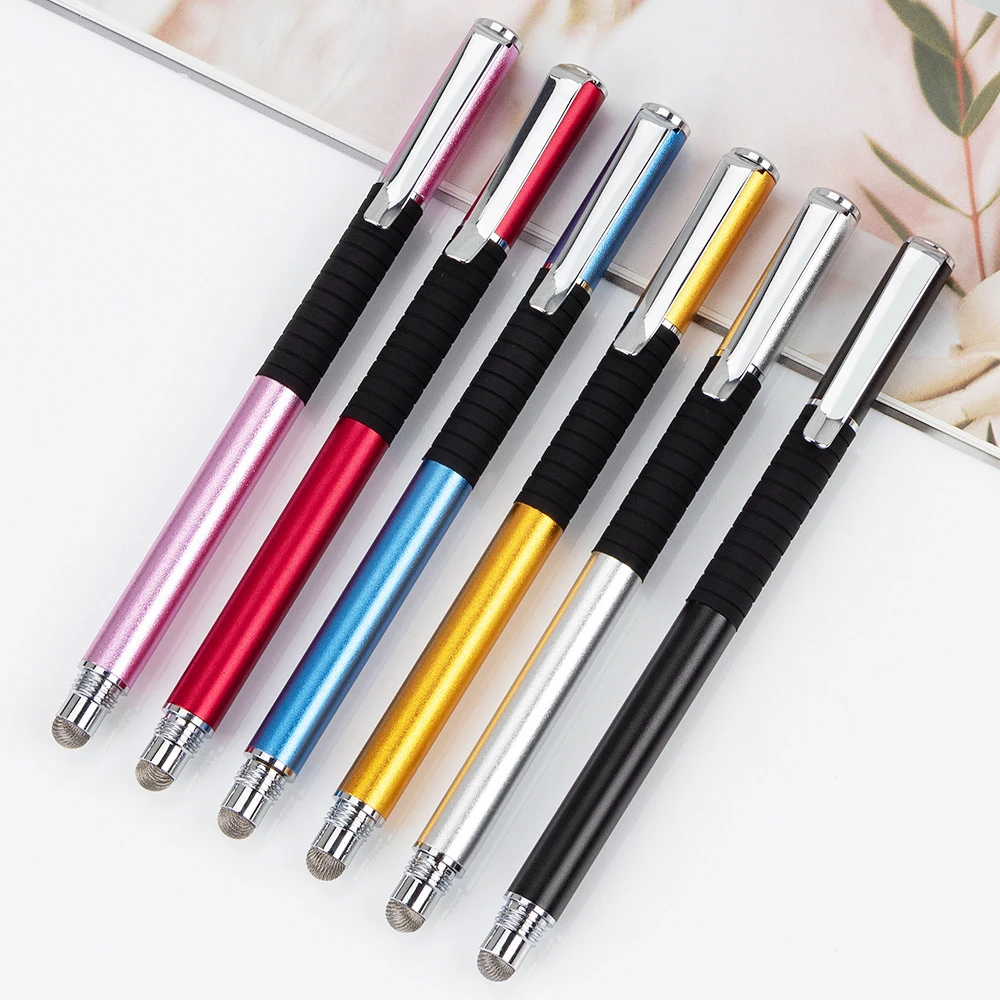 

50Pcs/Lot Universal 2 In 1 Precision Disc Stylus Pens For All Capacitive Touch Screens Cell Phones Tablets Laptops