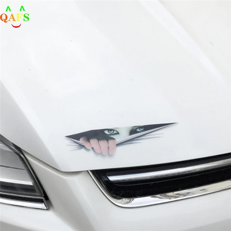 

1pc 24cm*6cm 3D Eyes Peeking Monster Sticker Voyeur Car Hoods Trunk Thriller Rear Window Funny Car Sticker Interesting