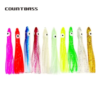 100pcs COUNTBASS 4cm 6cm 10cm Luminous Needle-shaped Squid Skirts, Soft Octopus Baits Lure,Tackle Craft for Jigging Assist hooks