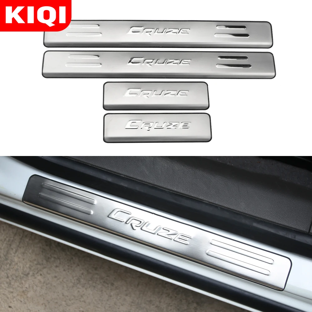 

KIQI Car Door Sill Plates for Chevrolet Cruze Sedan Hatchback 2009 - 2015 Stainless Steel Door Sill Strip Scuff Plate Stickers