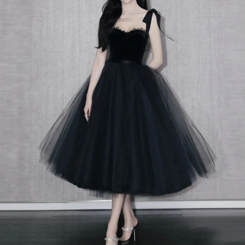 

Black Long Dress Women Party Night Lace Dresses Sexy Chiffon High Waist Dance Wedding Prom Bridesmaid Maxi Y2k Dresses Vestidos