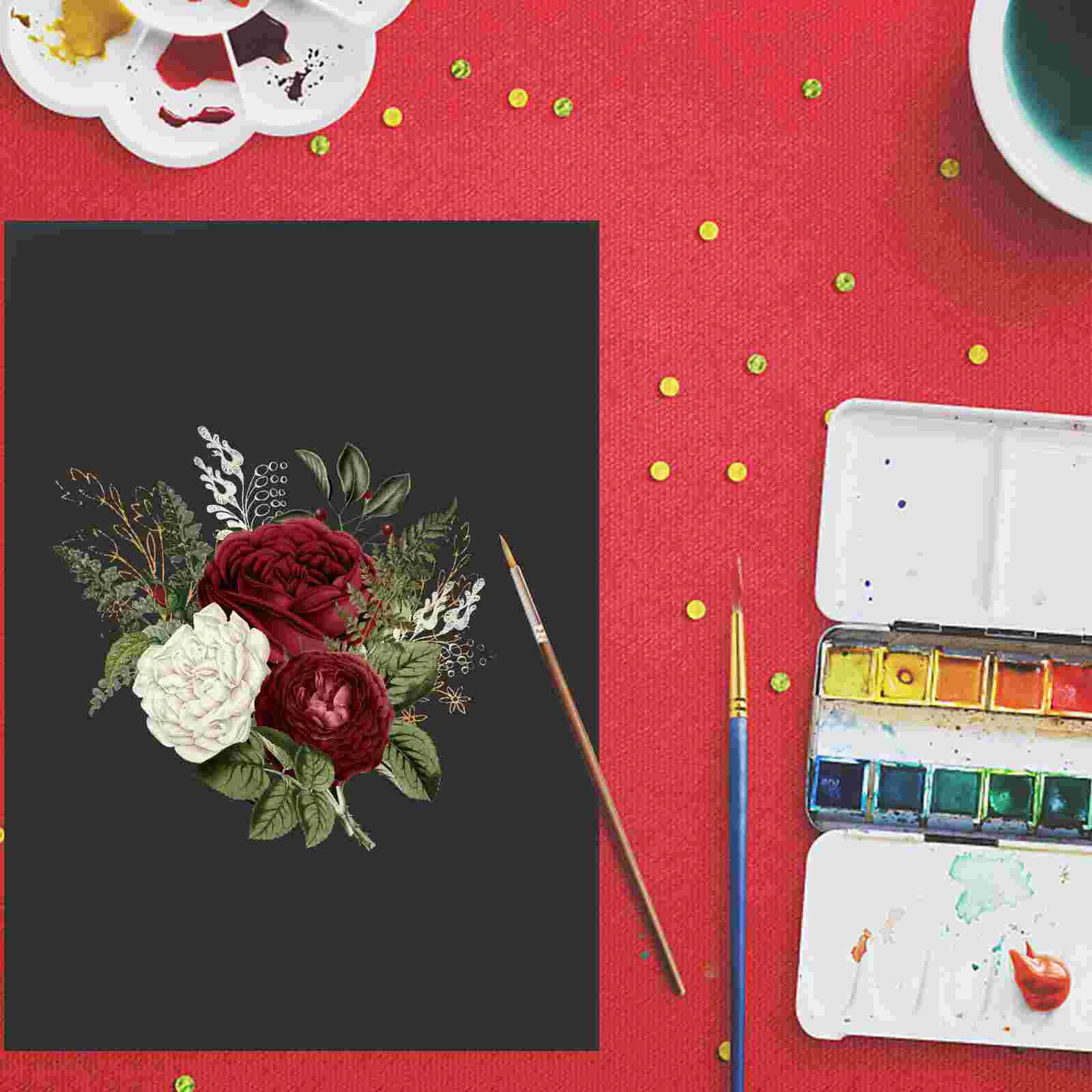 20 листов черной картонной бумаги для рисования принадлежности самостоятельного