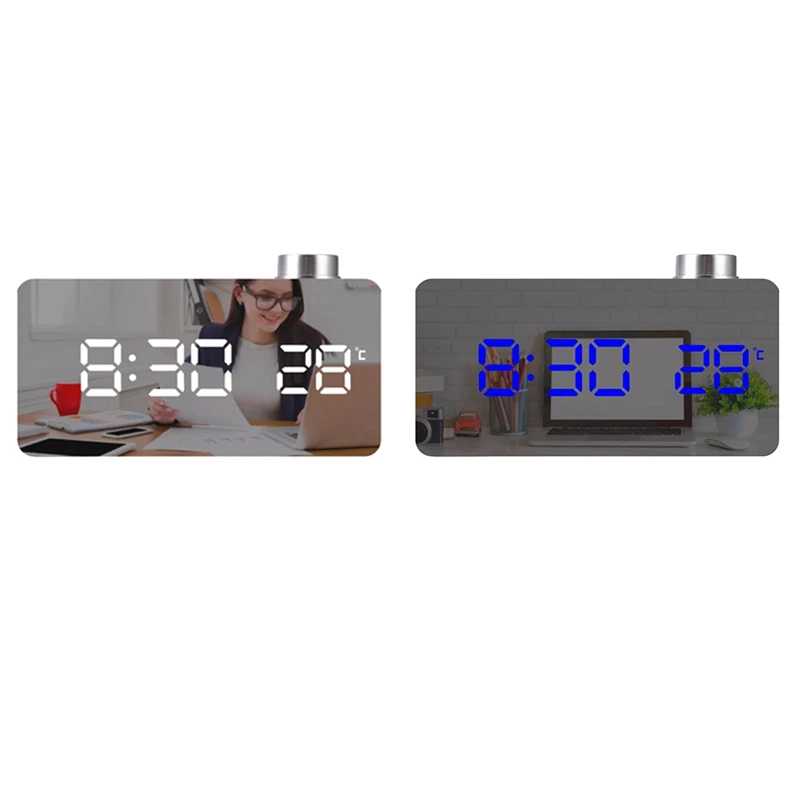 

Promotion! Digital Clock Large Display,LED Alarm Clocks Mirror Surface For Makeup With Diming Mode,For Home Bedroom Decor