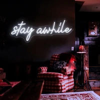 stay awhile neon sign bedroom led neon light wedding party room wall art decor neon decor valentines day personalized gift