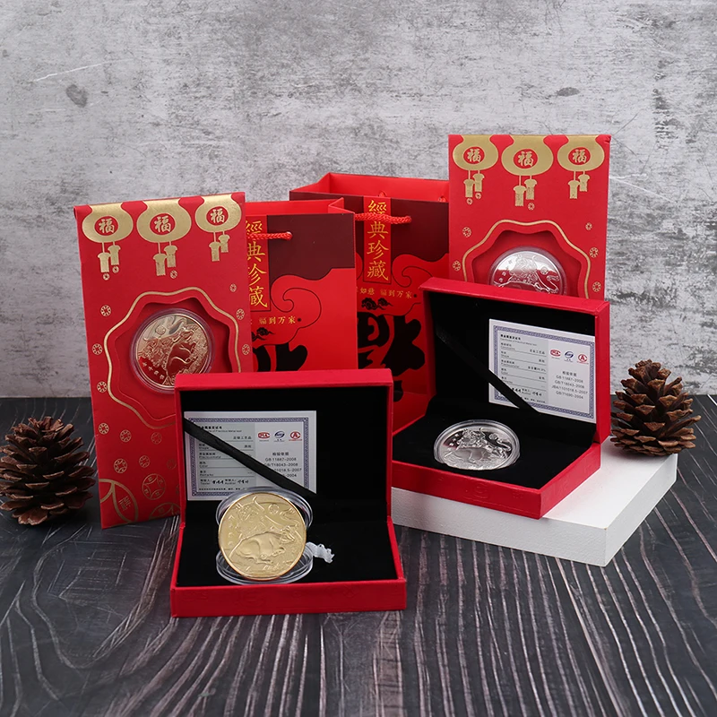 Памятная монета ко году быка золотой серебряный Декор | Дом и сад