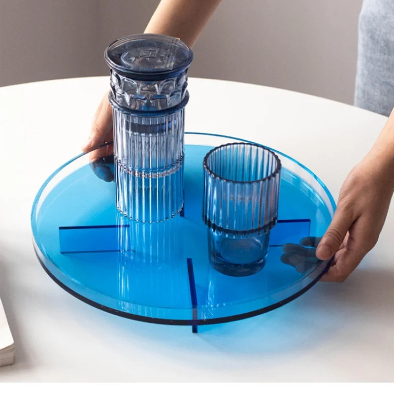

Креативный акриловый круглый поднос, современная бытовая чайная чашка для хранения фруктов, поднос для снэков, тарелка для конфет, Хранение...