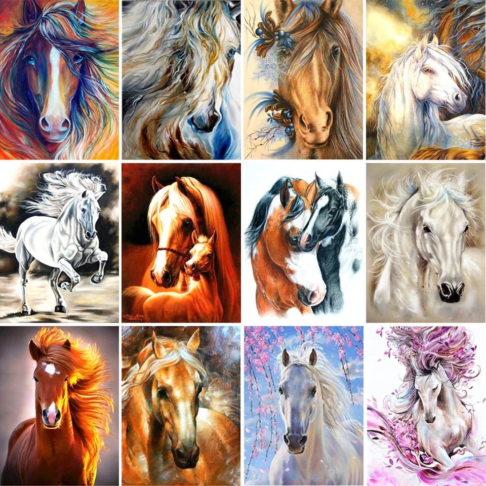 

Horse Animal 5D Diamond Painting Full Diamond Embroidery Picture Cross Stitch Kit Mosaic Rhinestone Home Decoration Best Gift