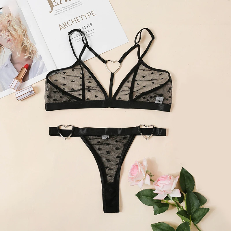 

Women S-XL Sexy Lingerie Bra Underwear Lace Women Erotic Thong Pajamas See Through Underwear Bikini Panties Sensual Set