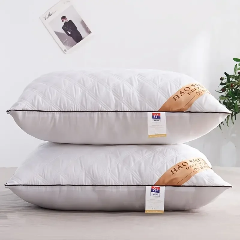 

HMTX 1pc/2pcs Quilted Pillow For Sleeping, Soft Pillow For Bedroom & Guest Room, Bedding For Hotel