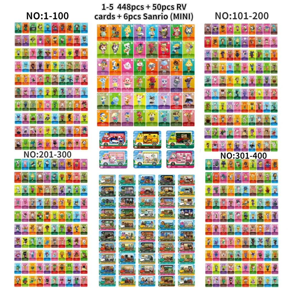 

Animal Crossing Sanrio Round Card for Animal Crossing New Leaf Welcome Amxxbo Card RV Series Crossing New Horizons Card 1-5