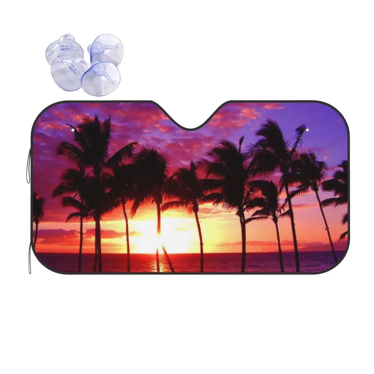 

Sunset Funny Windshield Sunshade 76x140cm Sea Beach Scenery Foils Car Sunshade Sun Shade Protect
