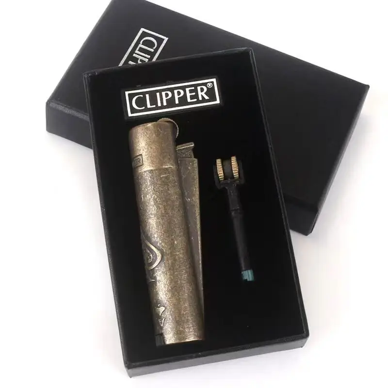 Clipper Spades A Metal Fireless Butane Gas Jet Torch Lighter Portable Grinding Wheel Flint Inflatable Lighter Men's Gift