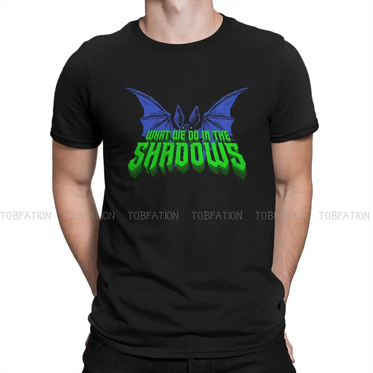 

What We Do In The Shadows TV Bat Graphic T Shirt Classic Teenager Graphic High Quality Tshirt Large O-Neck Men Clothes