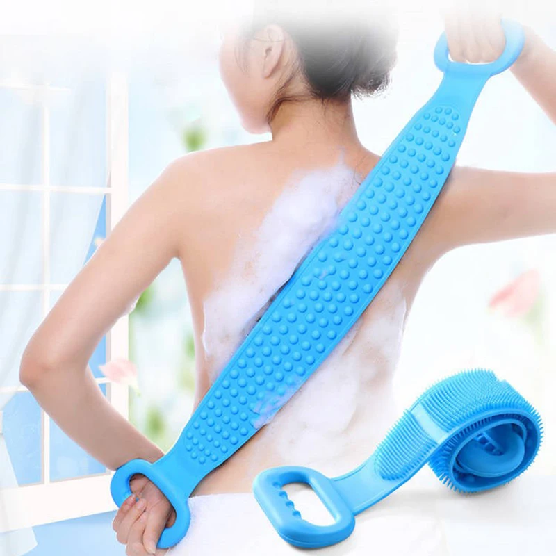 

Silicone Bath Brushes Towels Rubbing Back Mud Peeling Body Massage Shower Brush Skin Cleaning Soft Double-sided Scrubber