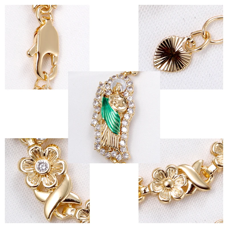 GrayBirds Роскошный браслет Сан-Джуди Кубинский Браслет Сент-Яди Бусины Религиозные