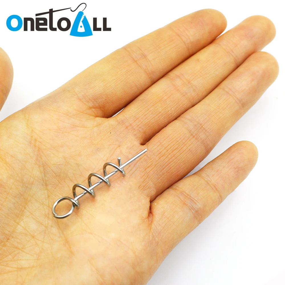 

OnetoAll 20 PCS Soft Lure Spring Lock Pin Stainless Steel Screw Twist Hook Connector Swivel Snap Worm Bait Fishing Accessories