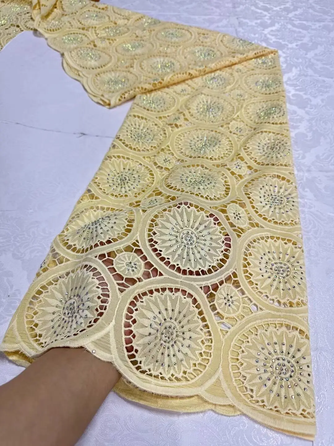 Нигерийская африканская кружевная ткань 2024 высококачественное кружево