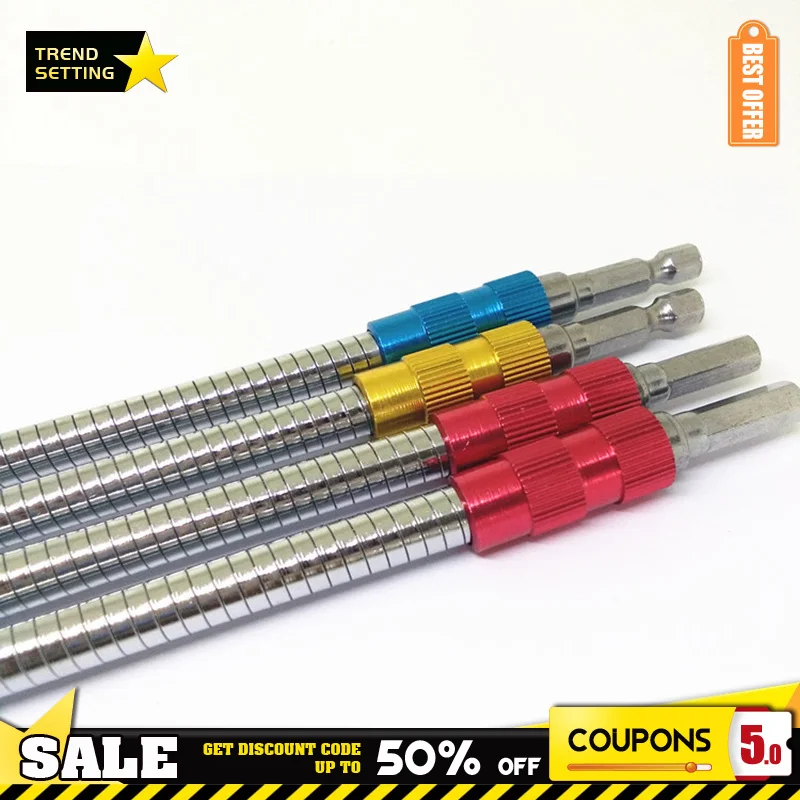 

200mm Multi Electric Drill Screwdriver Bit Snake flexible Hose Cardan Shaft Connection Soft metal Extension Rod Link tool