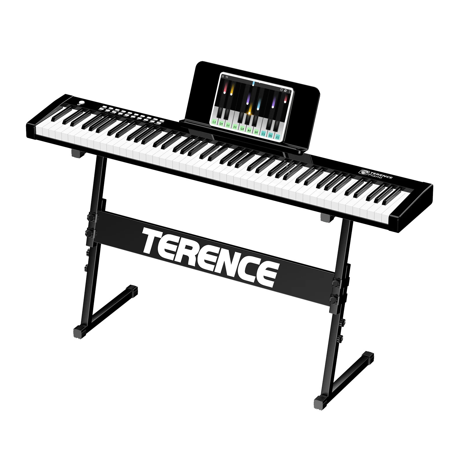 

Terence smart electronic organ for adults & children beginners to light up and play the electric organ 61 key+ piano bag + stand